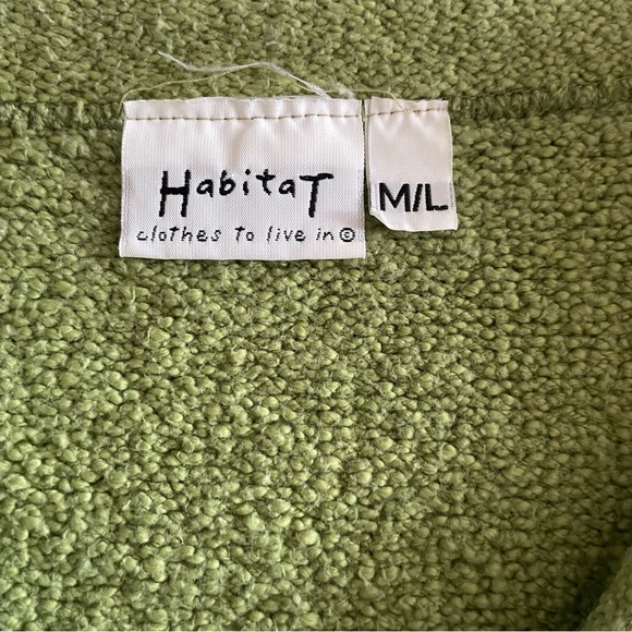 Habitat Three Button Cardigan Green Sweater Size M/L Boho Cozy Long Sleeves - Picture 7 of 7
